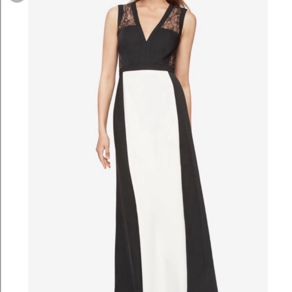 BCBG MaxAzria Black and White Formal Sleeveless Gown Size 12